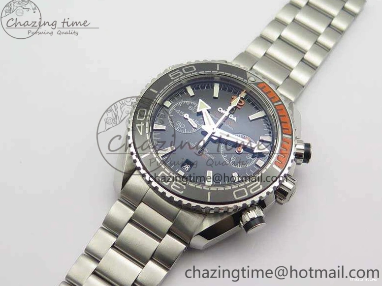 0424 FastDry Planet Ocean Master Chrono SS OM 1:1 Best Edition Black Dial On SS Bracelet A9900 V 8112